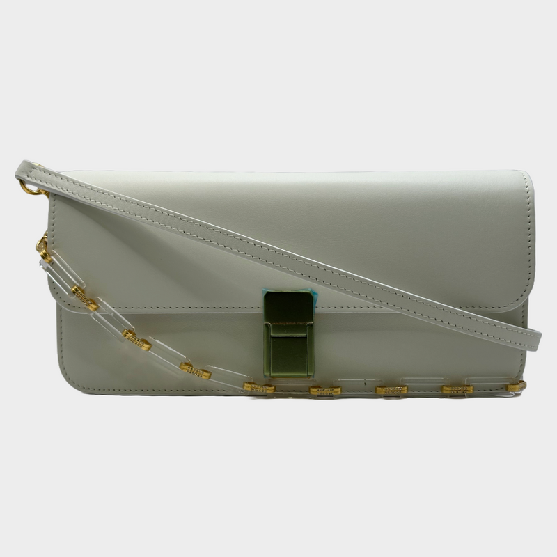 Marina Raphael women's white leather Luna handbag