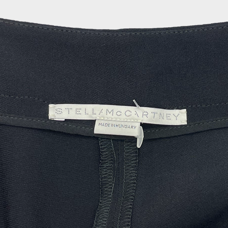Stella McCartney women's black viscose wide-leg trousers
