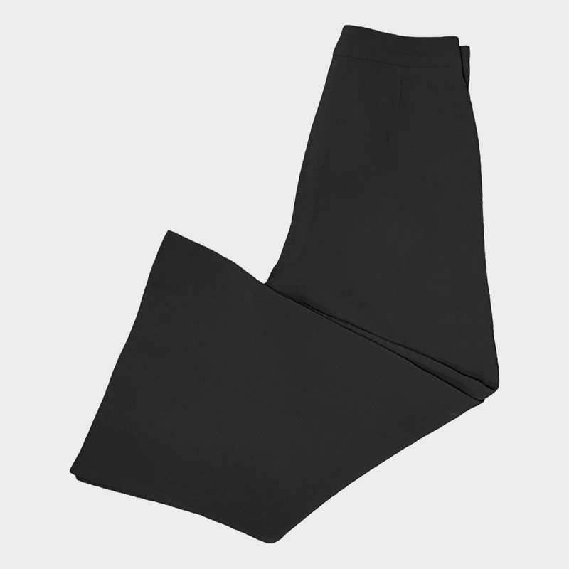 Stella McCartney women's black viscose wide-leg trousers