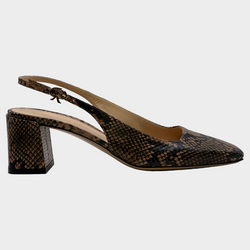 Gianvitto Rossi women's brown python skin block heel pumps