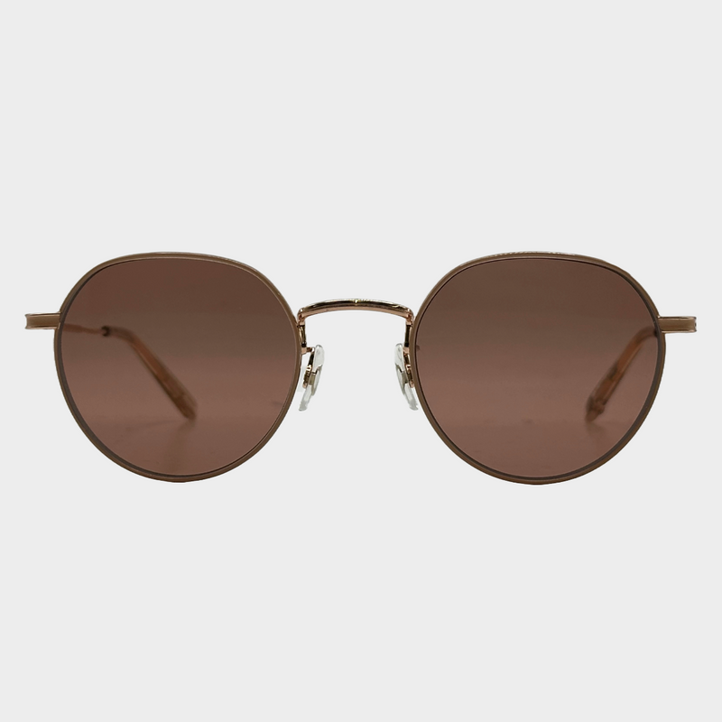 Garrett Leight women's rose gold metal rounded Robson sunglasses