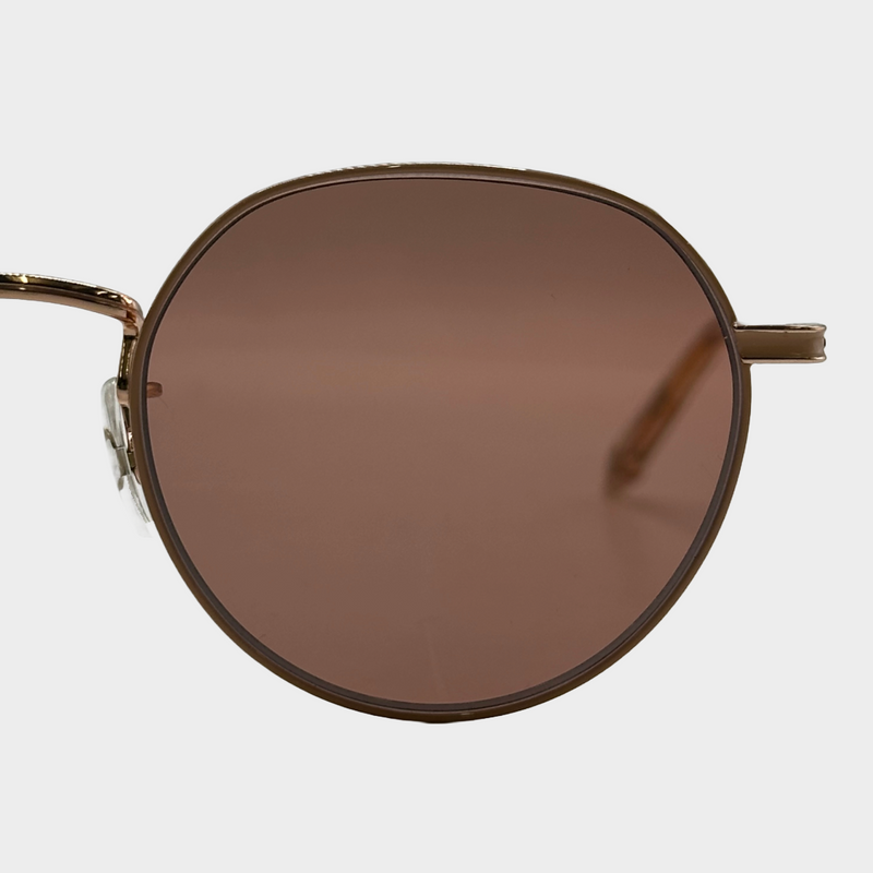 Garrett Leight women's rose gold metal rounded Robson sunglasses