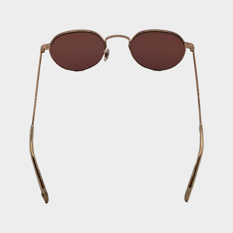 Garrett Leight women's rose gold metal rounded Robson sunglasses