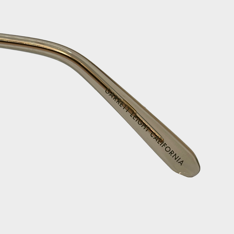 Garrett Leight women's rose gold metal rounded Robson sunglasses