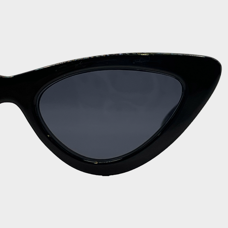 Adam Selman women's black plastic cat-eye sunglasses