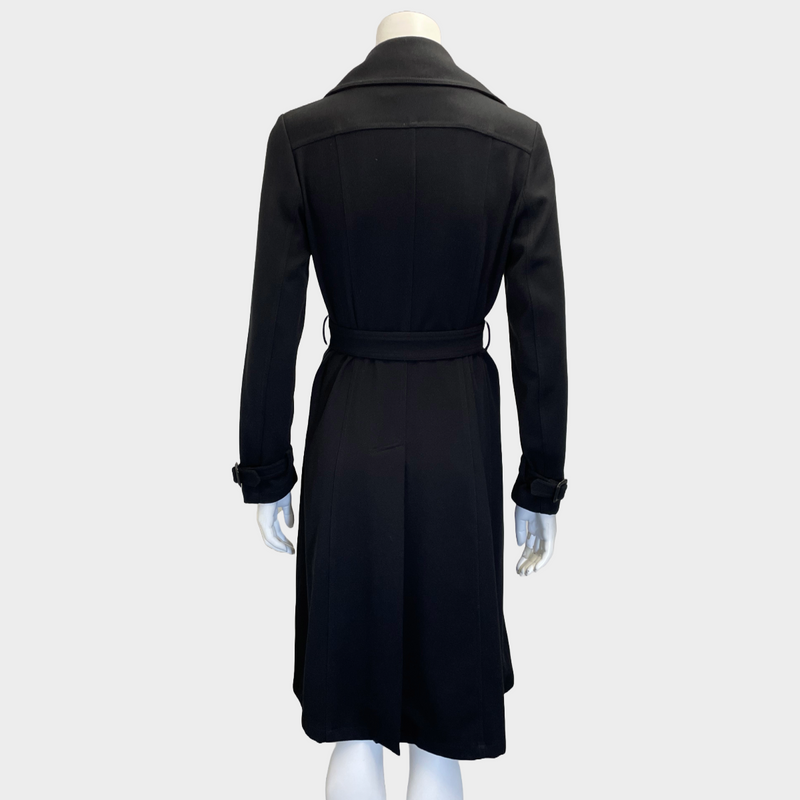 J.W. Anderson black polyester coat with metal flowers buttons