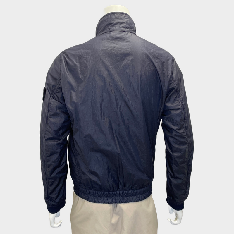 Stone Island men's navy polyamide full zip windbreaker jacket