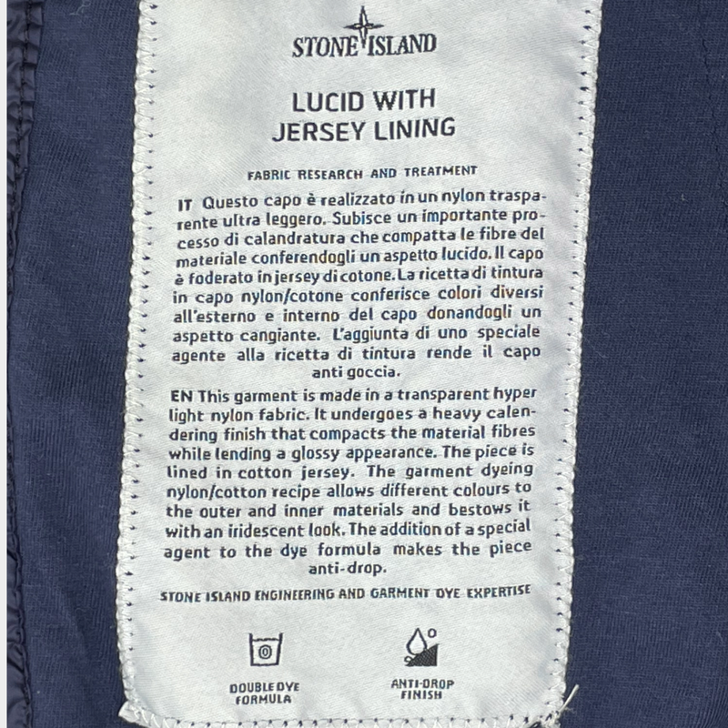 Stone Island men's navy polyamide full zip windbreaker jacket