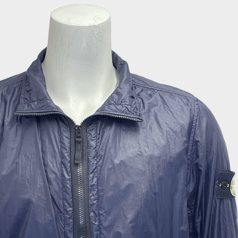 Stone Island men's navy polyamide full zip windbreaker jacket