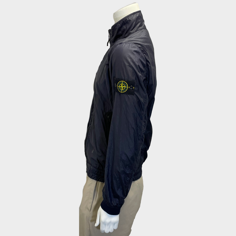 Stone Island men's navy polyamide full zip windbreaker jacket