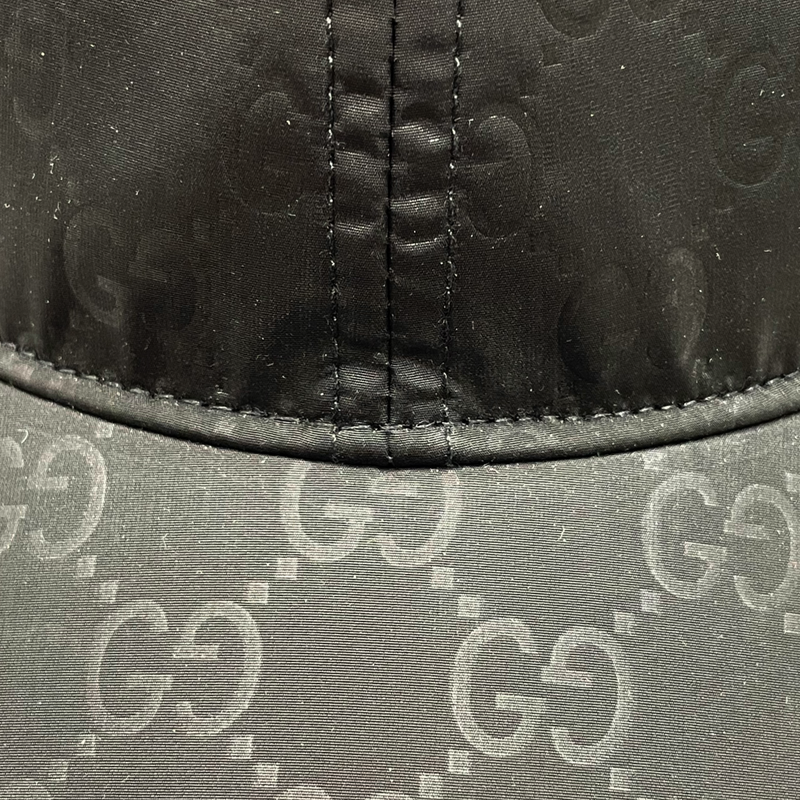 Gucci men's black mesh monogram baseball cap