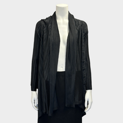 Issey Miyake women's black polyester pleated cardigan