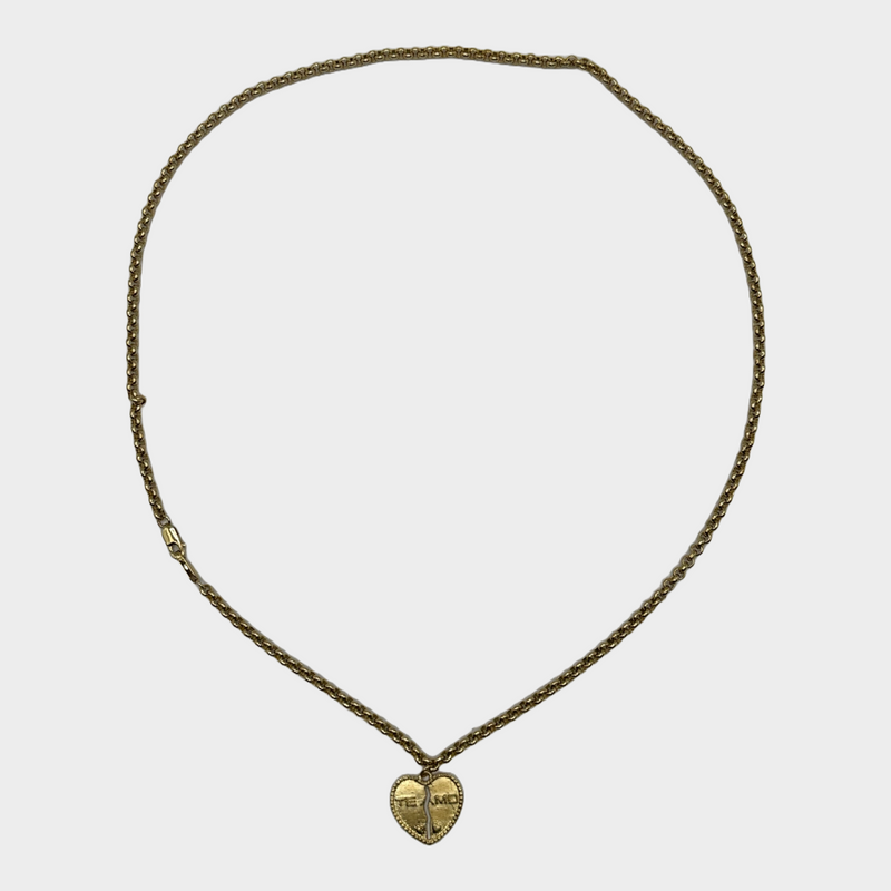 Alessandra Rich women's gold tone metal heart necklace
