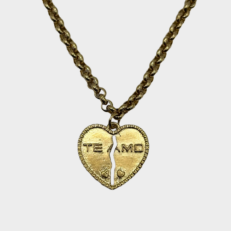 Alessandra Rich women's gold tone metal heart necklace