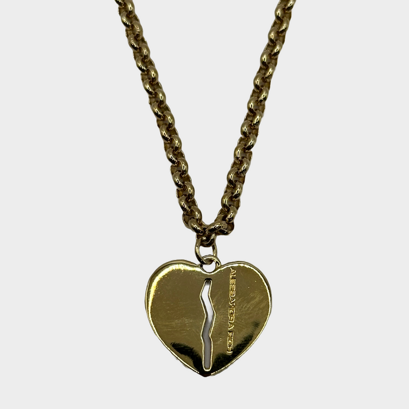 Alessandra Rich women's gold tone metal heart necklace