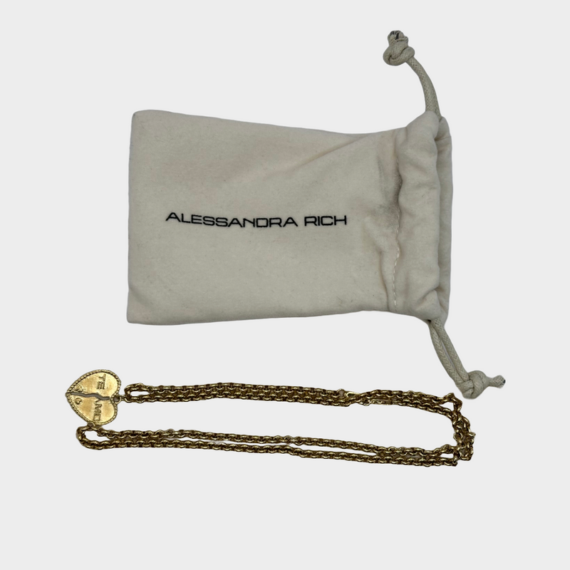 Alessandra Rich women's gold tone metal heart necklace