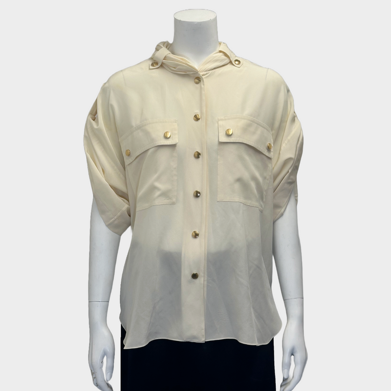 Chloe women's ecru silk oversized blouse