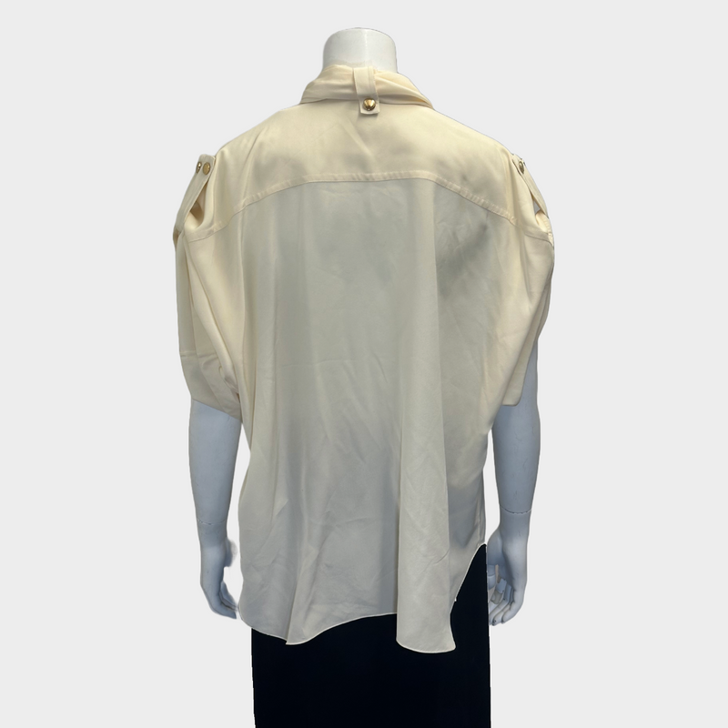Chloe women's ecru silk oversized blouse