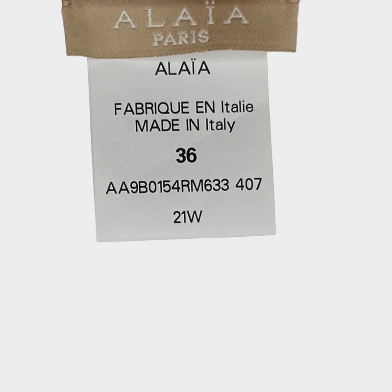 Alaia women's pink stretch pleated long-sleeved bodysuit