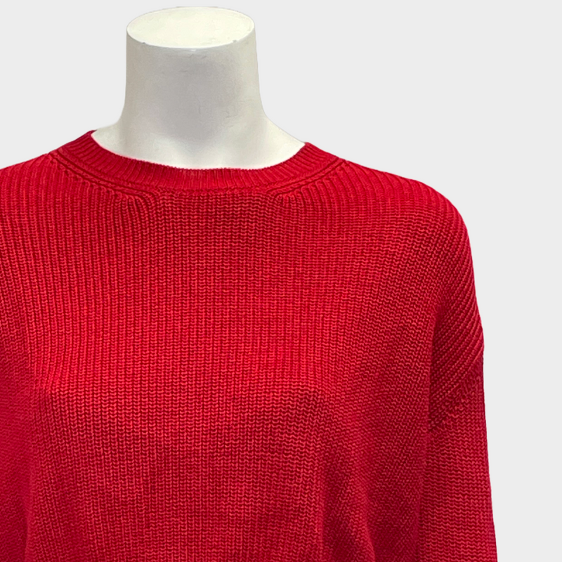 Valentino women's red cropped jumper with lace back