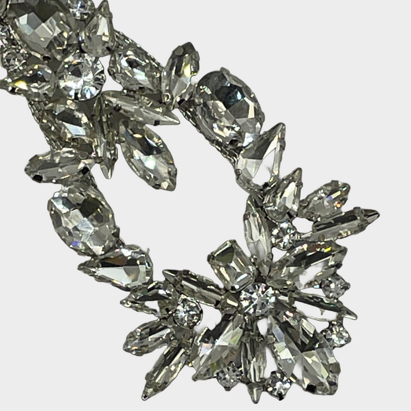 Laurence Coste silver crystal clip-on earrings