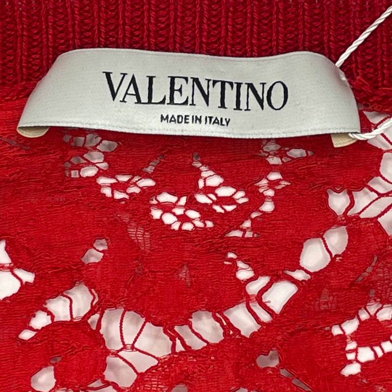 Valentino women's red cropped jumper with lace back
