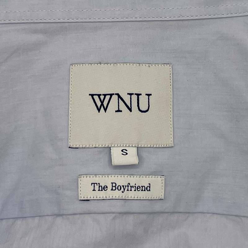 WNU women's baby blue cotton boyfriend style buttoned shirt