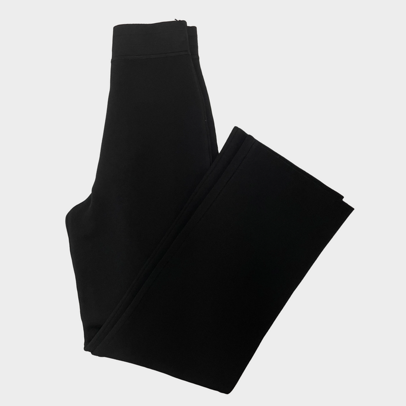 Alaia women's black viscose wide leg trousers