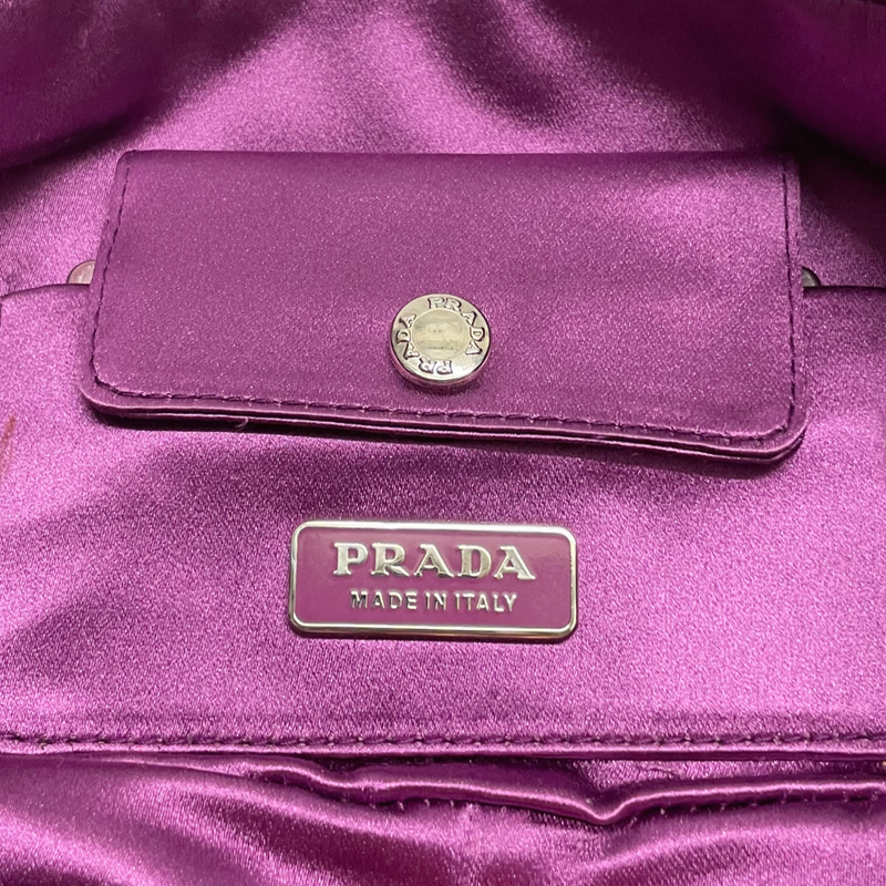 Prada purple satin long pouch