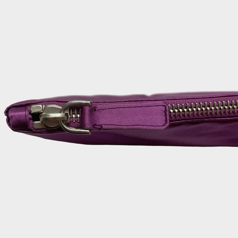 Prada purple satin long pouch