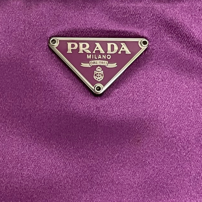Prada purple satin long pouch