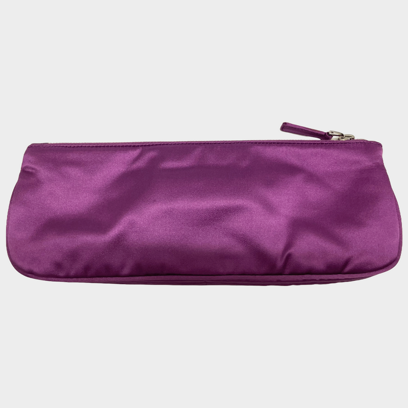 Prada purple satin long pouch