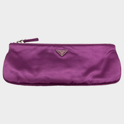 Prada purple satin long pouch