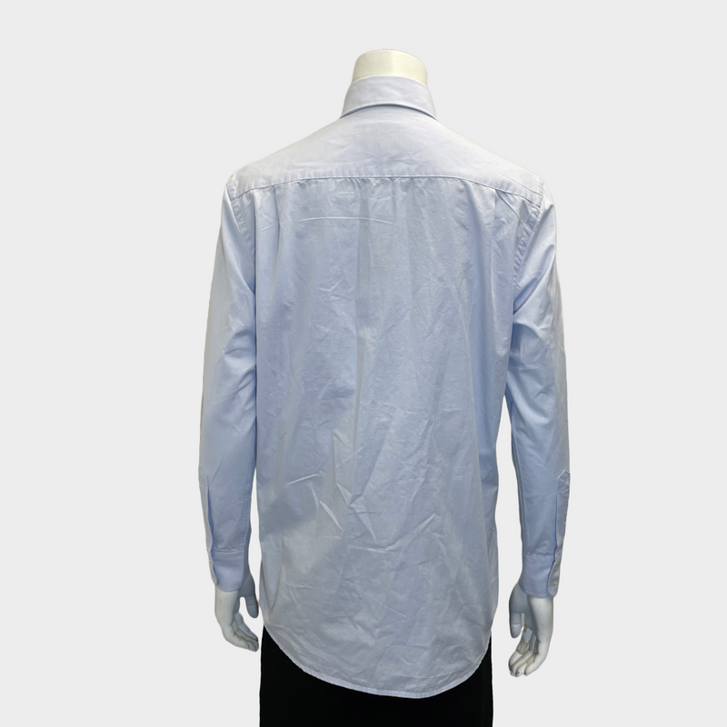 WNU women's baby blue cotton boyfriend style buttoned shirt
