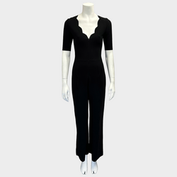 Alaia women's black viscose wide leg zipped jumpsuit