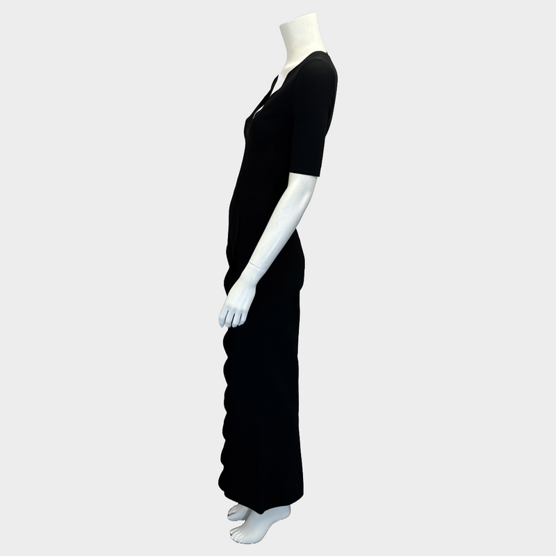 Alaia women's black viscose wide leg zipped jumpsuit
