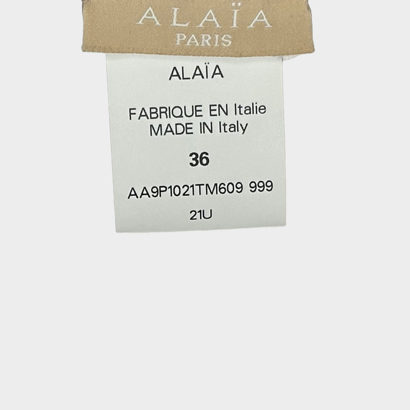 Alaia women's black viscose wide leg zipped jumpsuit