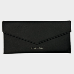 Givenchy women's black satin envelope pouch with logo