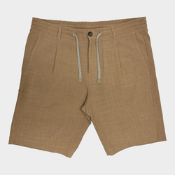 Eleventy men's beige wool shorts with drawstring