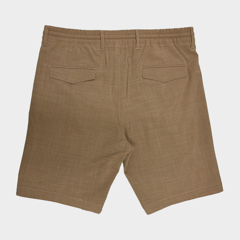 Eleventy men's beige wool shorts with drawstring