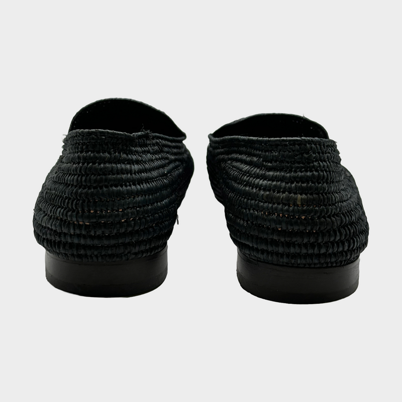 Casablanca men's black raffia loafers