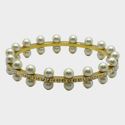Miu Miu women's gold tone metal and faux bracelet
