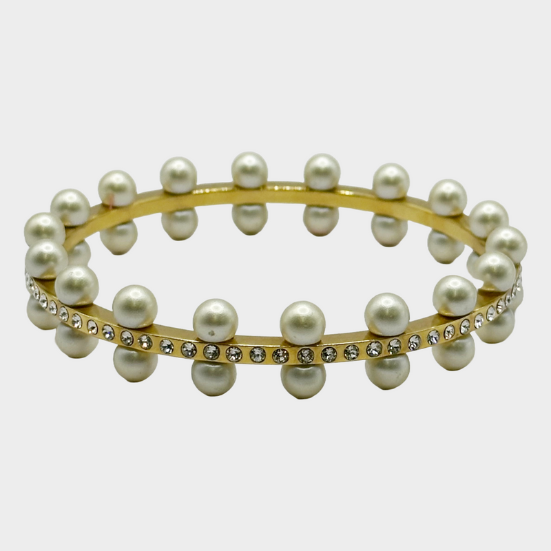Miu Miu women's gold tone metal and faux bracelet
