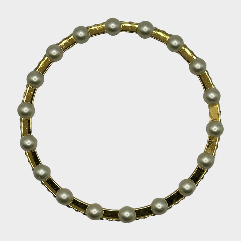 Miu Miu women's gold tone metal and faux bracelet
