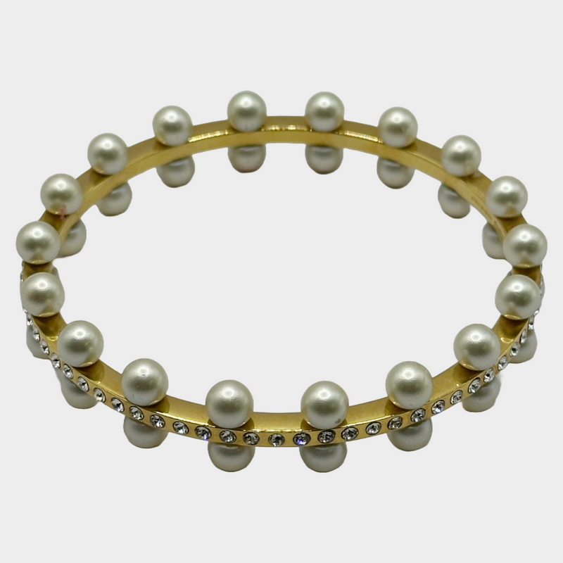 Miu Miu women's gold tone metal and faux bracelet