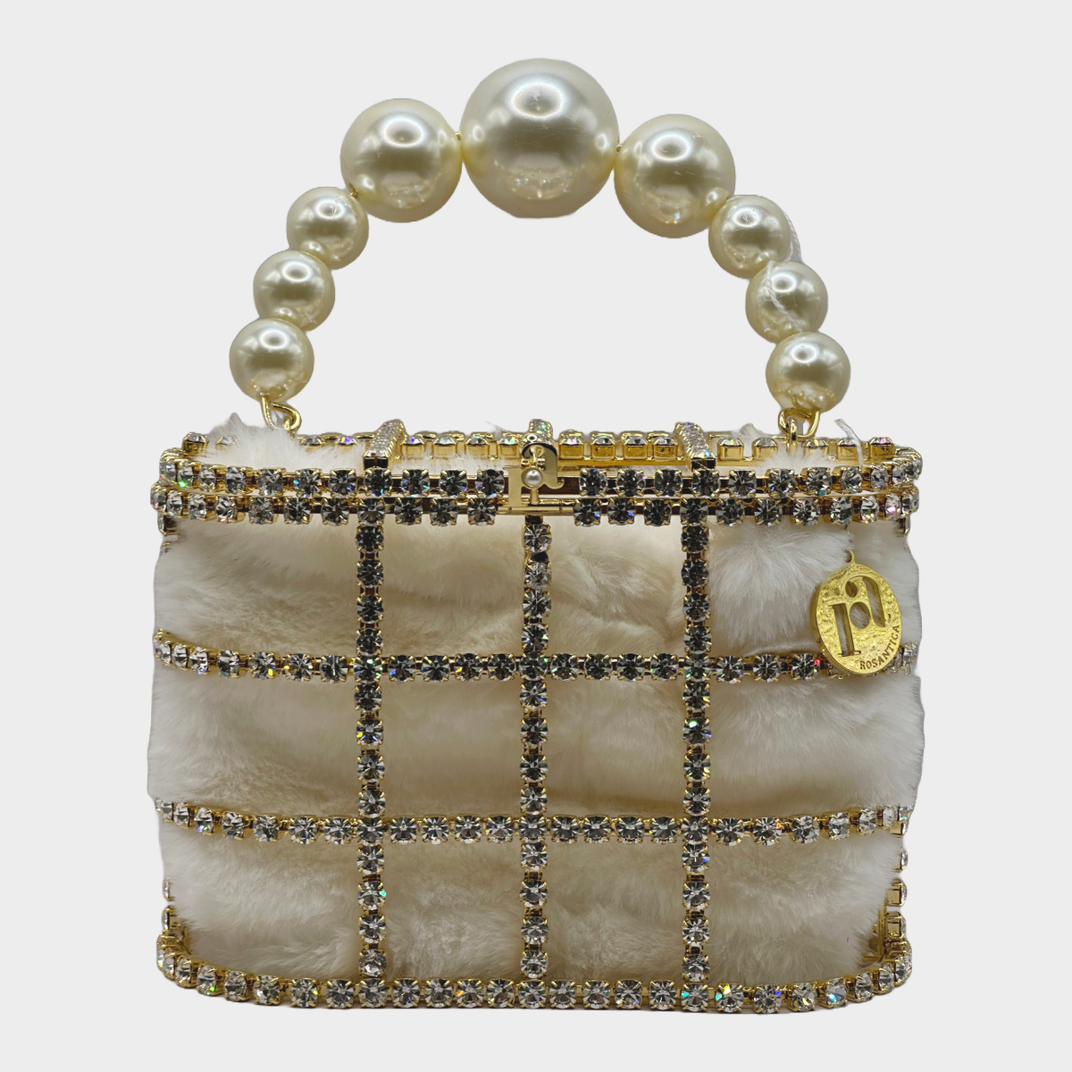 Rosantica crystal and faux pearls cage Holli handbag Loop Generation