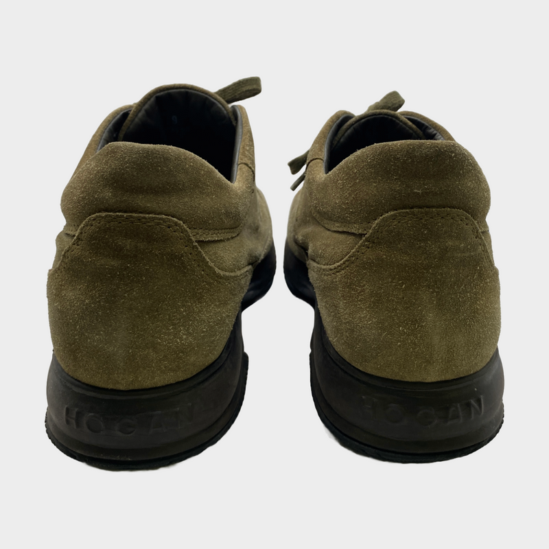 Hogan men's brown suede platform trainers