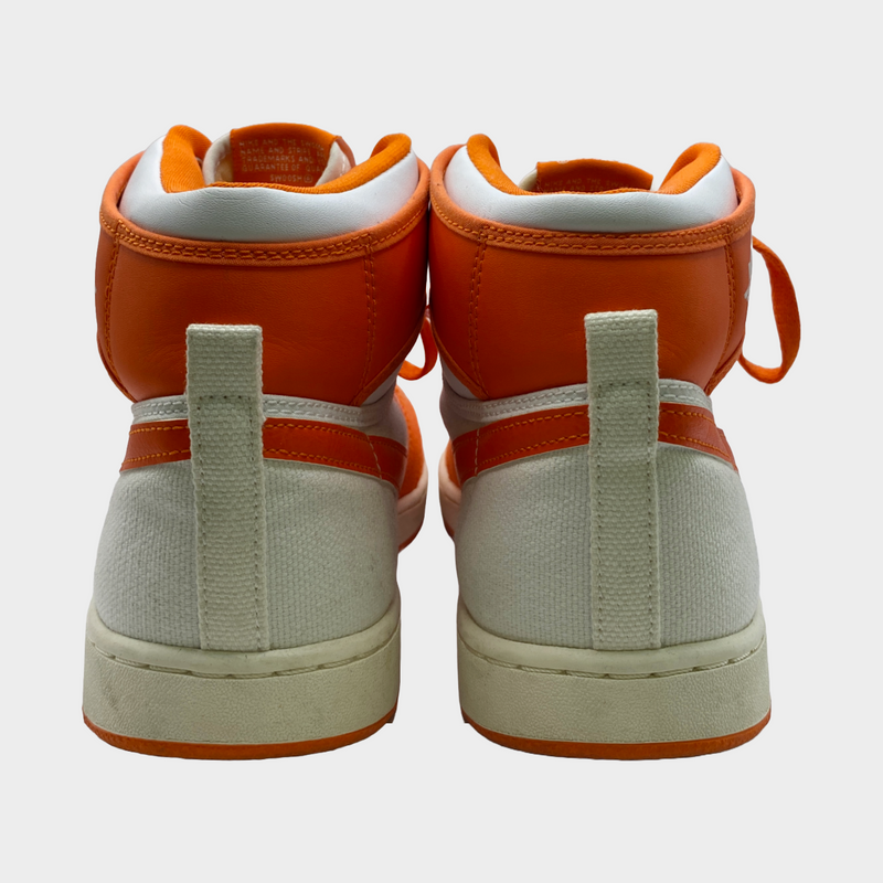 Nike men's orange and white Air Jordan 1 AJKO high top trainers