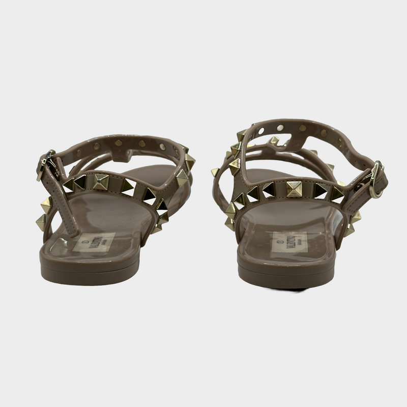 Valentino nude rubber studded sandals