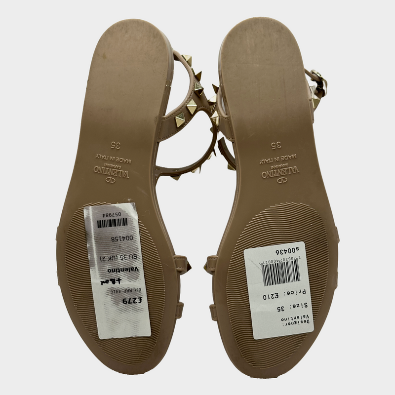 Valentino nude rubber studded sandals